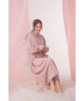 Ladies Long-sleeved Cotton Casual Hat Large Size Night Gown With Pocket For Spring and Autumn