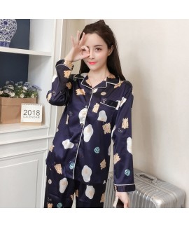 New Ice Silk Leisure pajamas Female for Spring Lon...