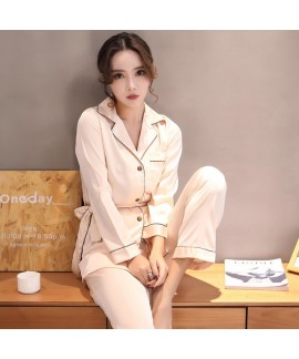long sleeves women's Sleepwear sets for spring Fashionable leisure pajama set female