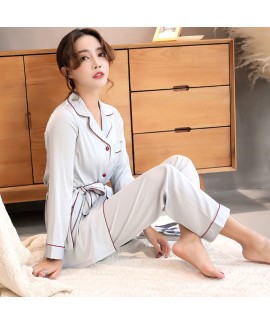 long sleeves women's Sleepwear sets for spring Fashionable leisure pajama set female