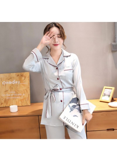 long sleeves women's Sleepwear sets for spring Fashionable leisure pajama set female