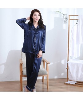 long sleeve women satin silk pajama set silky pjs for ladies