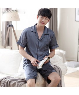 Mens luxury ice silk set of pajamas for spring buy silky nightwear male