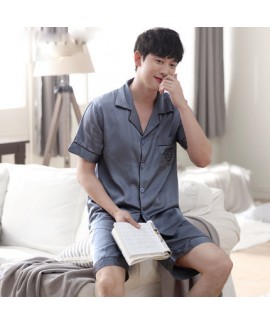 Mens luxury ice silk set of pajamas for spring buy silky nightwear male