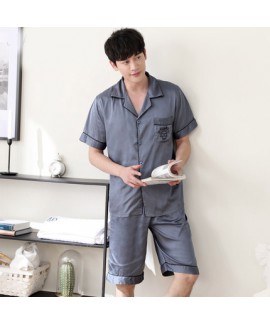 Mens luxury ice silk set of pajamas for spring buy silky nightwear male