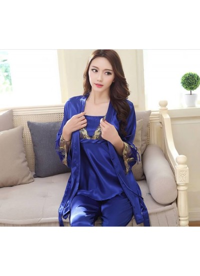 New lady emulation Three Piece pyjamas sexy long sleeve pajama sets female