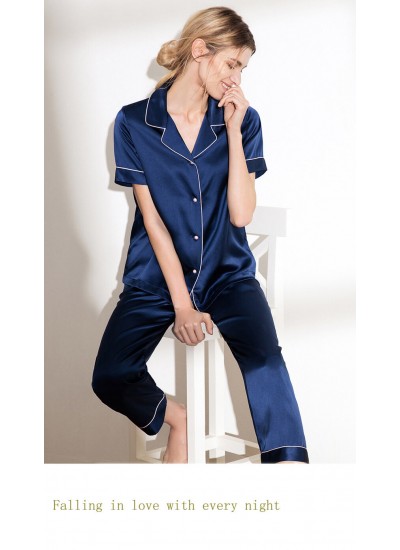 Mulberry Silk pajamas for ladies luxury women pajama short sets for spring