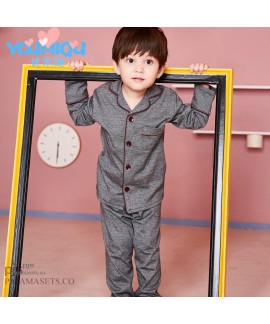 Long sleeve children's pure cotton pajama sets for...