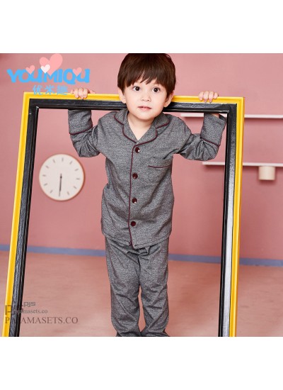 Long sleeve children's pure cotton pajama sets for spring 100 cotton pajamas for boys