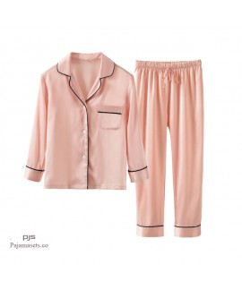 Children's Ice Silk sleepwear sets for spring luxury Silk Simulated pj Set for Girls and Boys