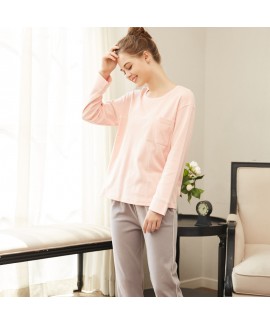 Long sleeved cotton set of pajamas for women comfy lounge pajamas female