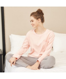 Long sleeved cotton set of pajamas for women comfy lounge pajamas female