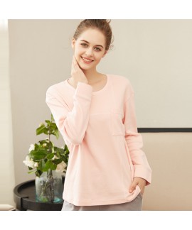 Long sleeved cotton set of pajamas for women comfy lounge pajamas female