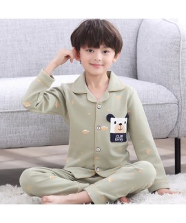 Long sleeves 100 cotton Boys' pajama set for spring cheap set of pajamas for children