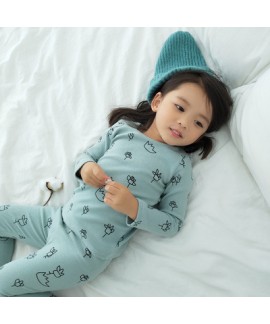 Cute flower printed girls cotton lounge pajamas comfy pj sets female