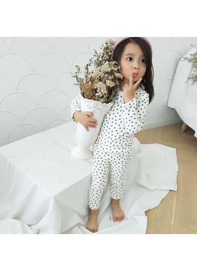 Cute flower printed girls cotton lounge pajamas comfy pj sets female