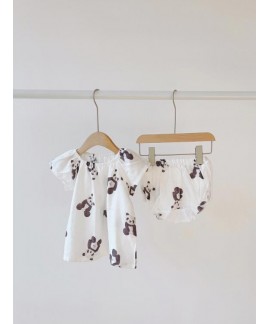 Infant Short Sleeve Shorts Bamboo Cotton Plain Gauze Baby Pajamas Set