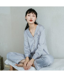 New Pajama women's comfortable imitation silk two piece sleepwear sets