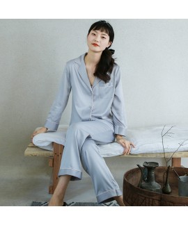 New Pajama women's comfortable imitation silk two piece sleepwear sets