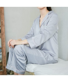 New Pajama women's comfortable imitation silk two piece sleepwear sets