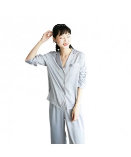 New Pajama women's comfortable imitation silk two piece sleepwear sets