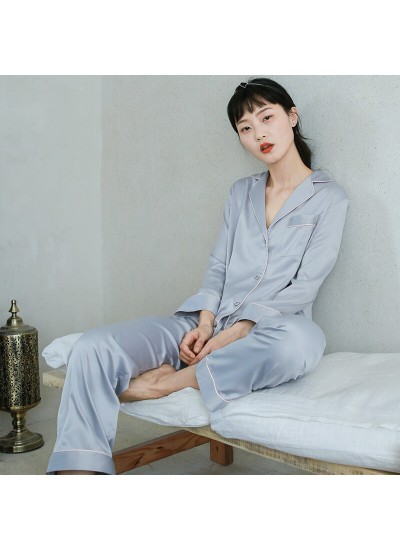 New Pajama women's comfortable imitation silk two piece sleepwear sets