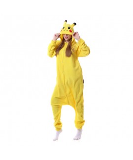 Polar fleece picachu animal cartoon one piece pajamas long sleeve couple pajamas