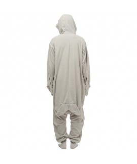 Grey seal and sea lion cartoon one piece pajamas with fleece long sleeve couple pajamas