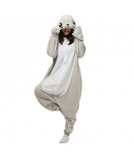 Grey seal and sea lion cartoon one piece pajamas w...