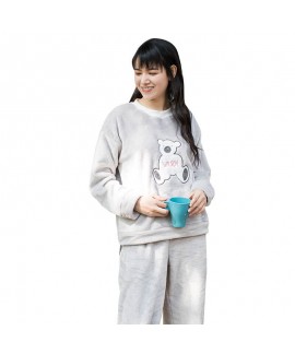 Flannel thick Pajama women's long sleeve warm women's home sleepwear