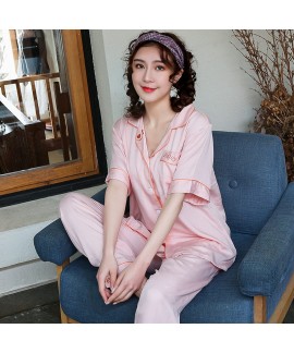 Embroidered short sleeve pajama sets women's summer leisure Women's sleepwear set