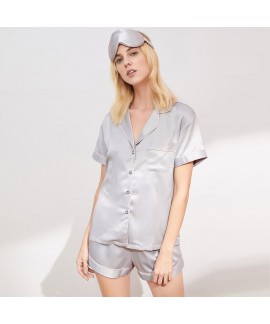 Summer women's sleepwear imitation silk short slee...