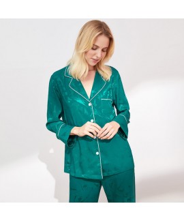 Casual two piece cardigan pajama sets large size ice silk sleepwear sets