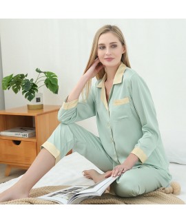 Summer sexy two piece pajama sets large size ice silk sleepwear