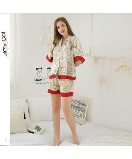 2020 collarless Pullover Pajama set leisure sleepwear for women