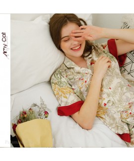 2020 collarless Pullover Pajama set leisure sleepwear for women