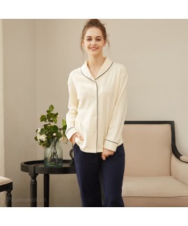 New long sleeve pajamas women's cardigan cotton sleepwear set