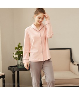 New long sleeve pajamas women's cardigan cotton sleepwear set