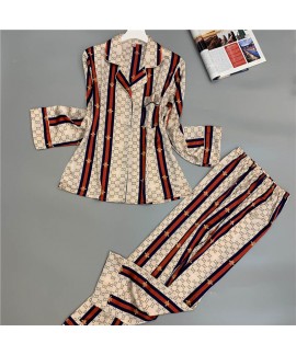 women's spring and autumn sleepwear long sleeves i...