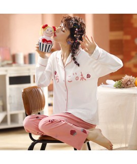 long sleeve pajamas women's casual cardigan sweet and comfortable women's sleepwear