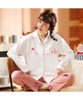 long sleeve pajamas women's casual cardigan sweet and comfortable women's sleepwear