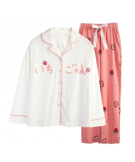 long sleeve pajamas women's casual cardigan sweet and comfortable women's sleepwear