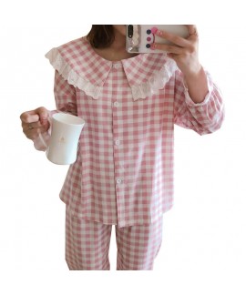 Autumn and winter new long sleeve pajamas women's cardigan Lapel comfortable casual Nightgown