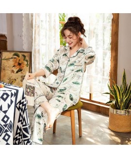 Winter new long sleeve pajamas women's gold velvet sexy cardigan sleepwear