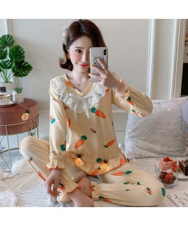 Spring and autumn long sleeve Pajama women's milk silk lace lovely princess wind home clothes