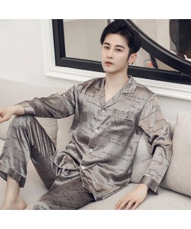 Long sleeve simulation silk youth sleepwear summer...