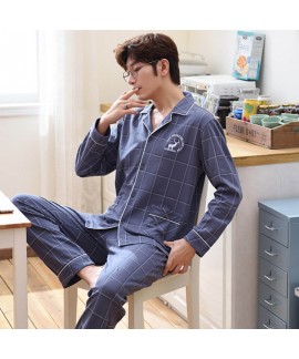 Winter 100 cotton men's casual pajamas sets creative Sleepwear for male