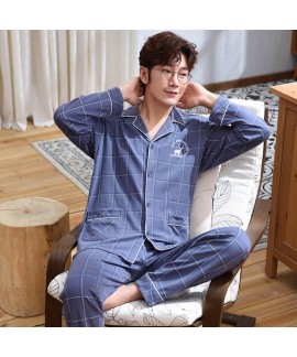 Winter 100 cotton men's casual pajamas sets creative Sleepwear for male