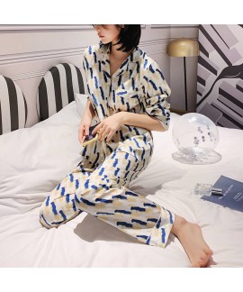 Ins small fresh sleepwear two piece pajamas sets