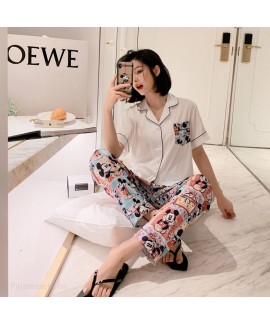 lively thin pajamas for women short sleeve cool cardigan pajama set fashion casual comfortable sleepwear